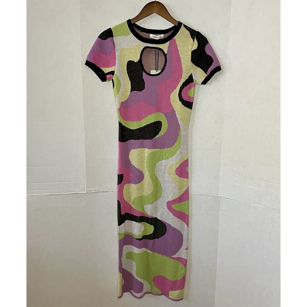 Another Girl Urban Outfitters Swirl Knit Midi Dress XS NWT y2k Psychedelic - Picture 2 of 8